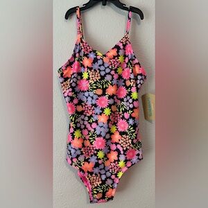 Thereabouts Girls Sweet Daisy One Piece Swimsuit NWT Size M 10/12